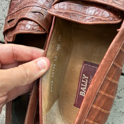 10.5 Used Vintage Bally Croc Loafers
