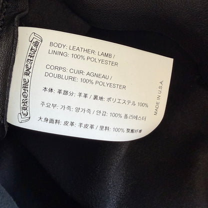 Chrome Hearts Leather Fleur Knee Dagger Zipper Pants