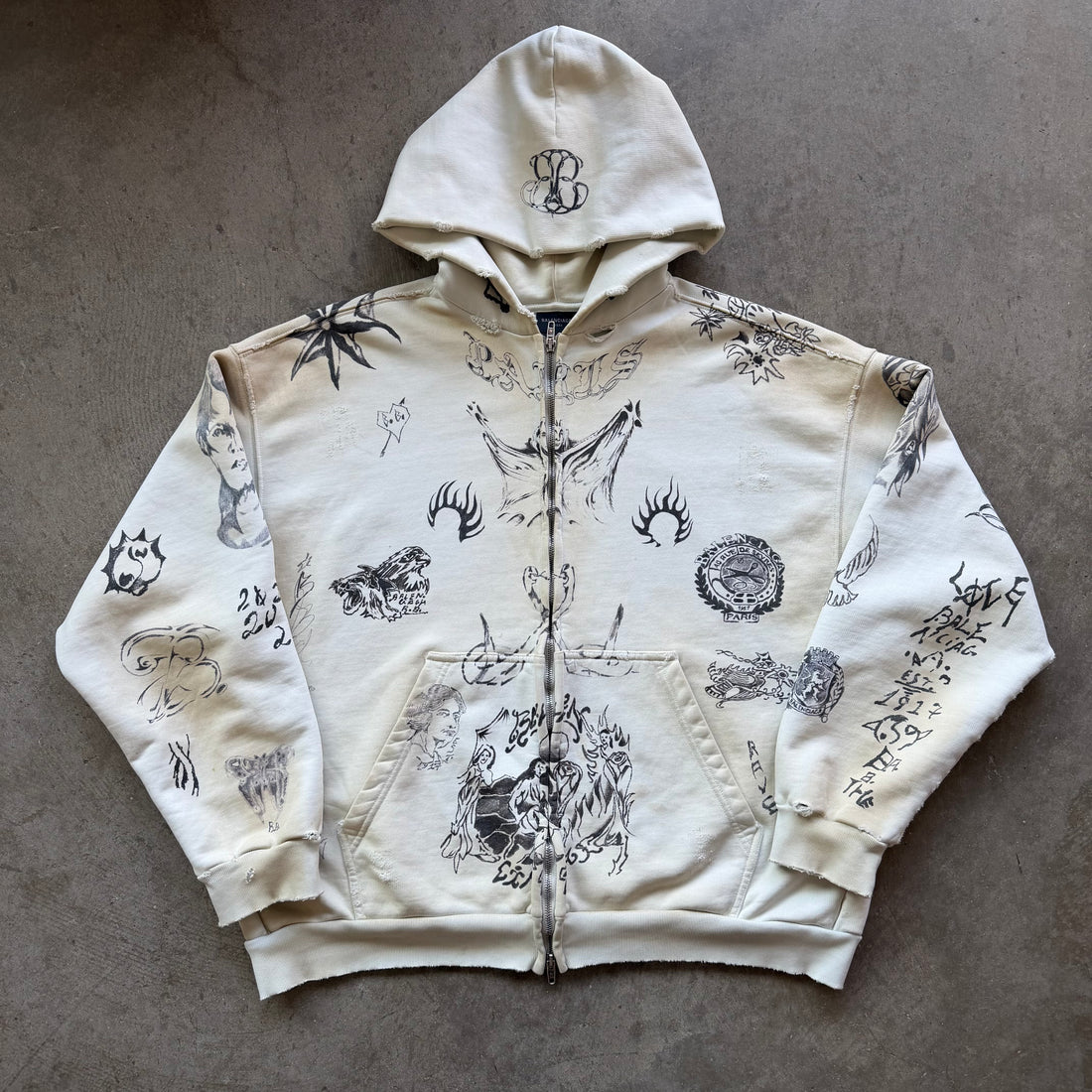 S Balenciaga Tattoo Full Zip