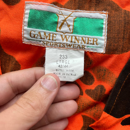 L 90s Orange Camo Hunting Vest