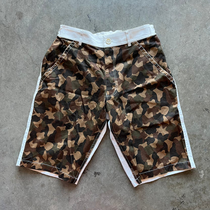 32w CDG Split Camo Shorts