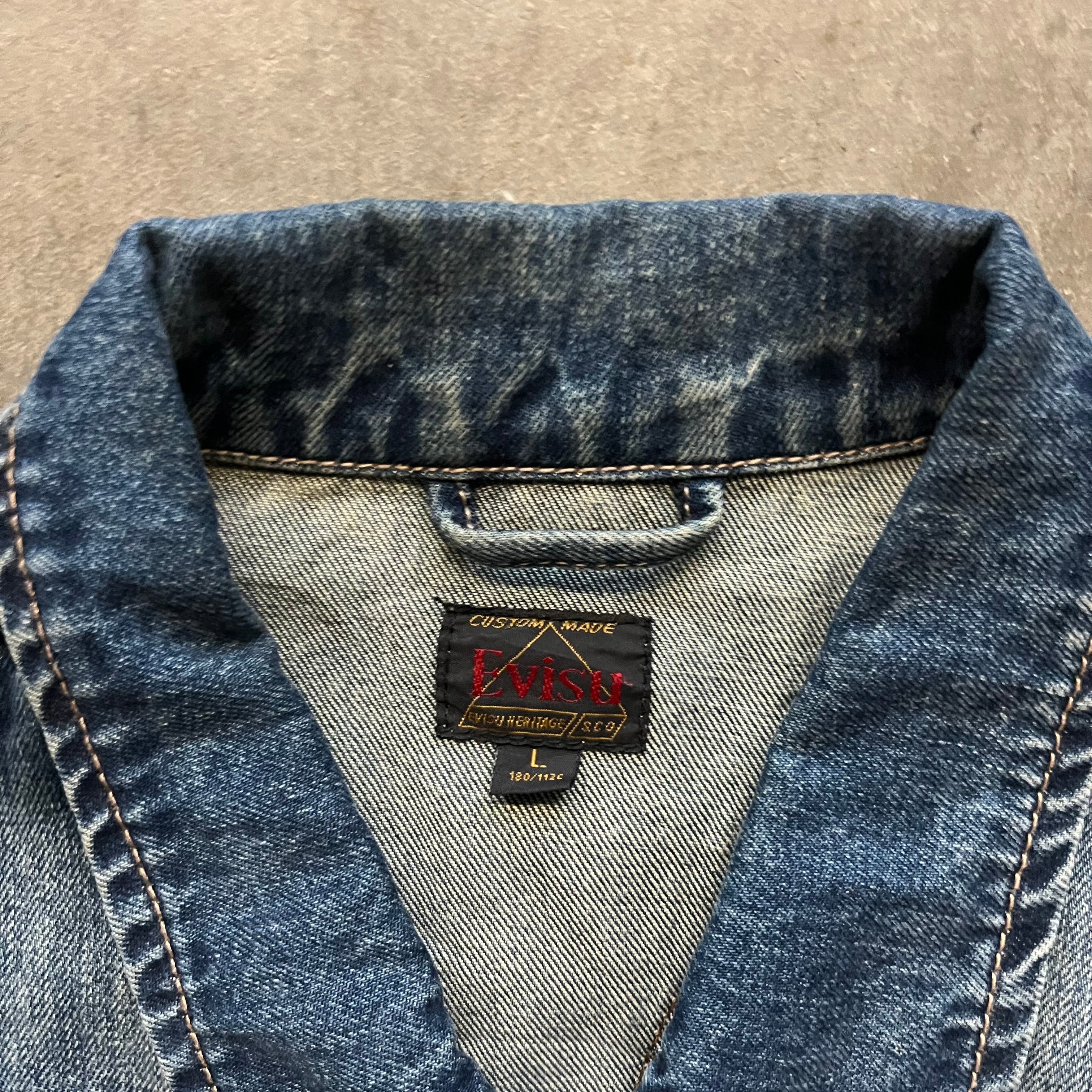 L 00s Evisu Patch Denim Jacket