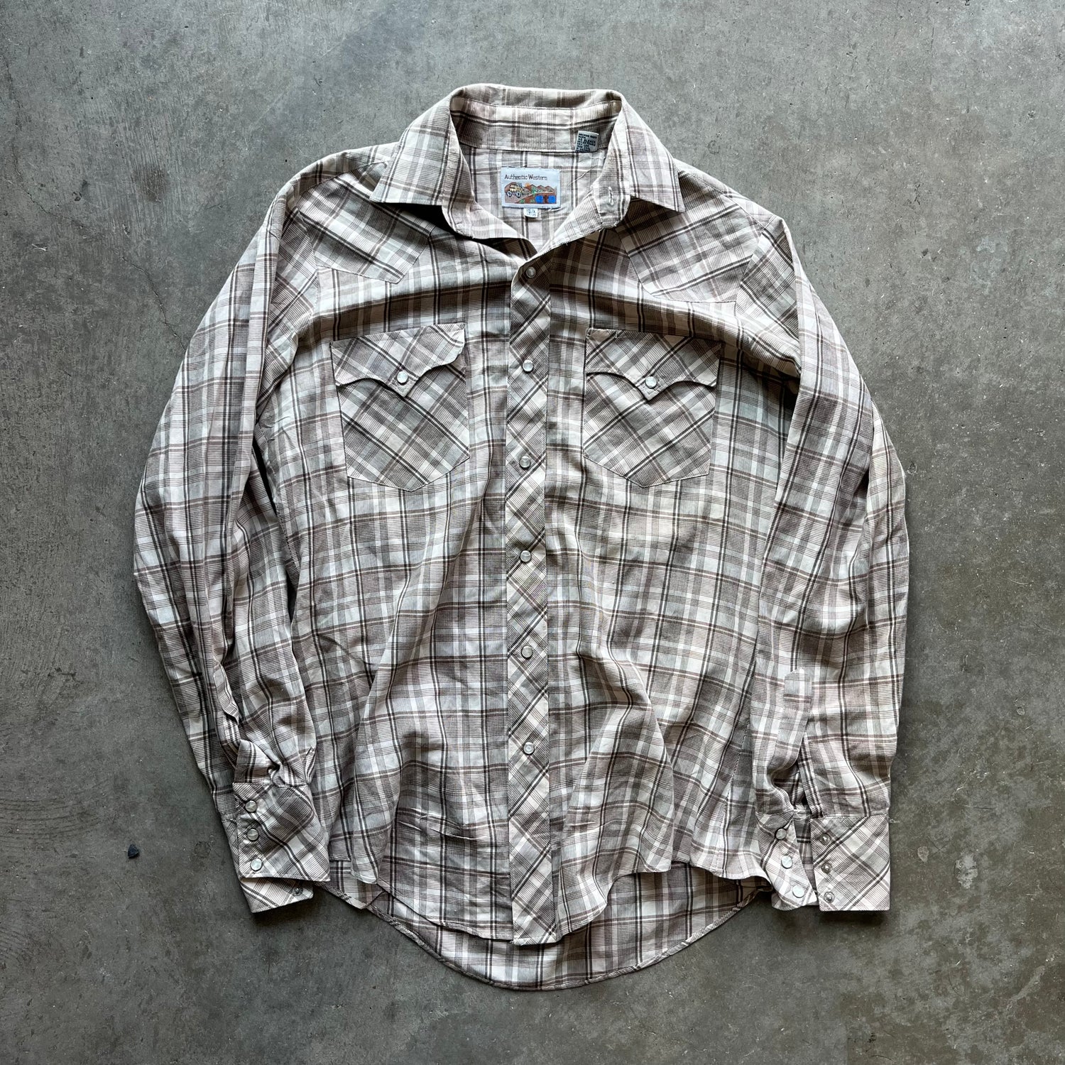 L 90s Authentic Western Pearl Snap
