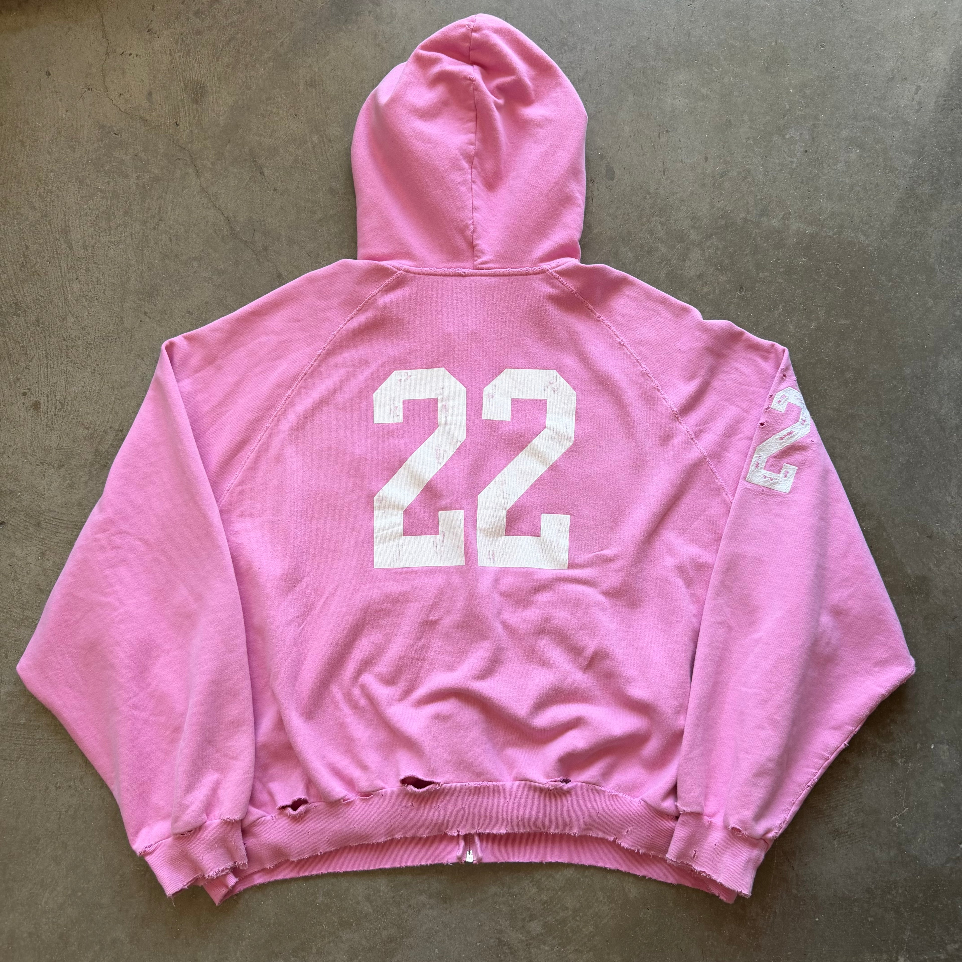 XXL Balenciaga Distressed Pink Polo Zipup