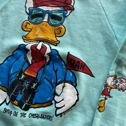 M 80s Donald Duck Cheerleader Crewneck