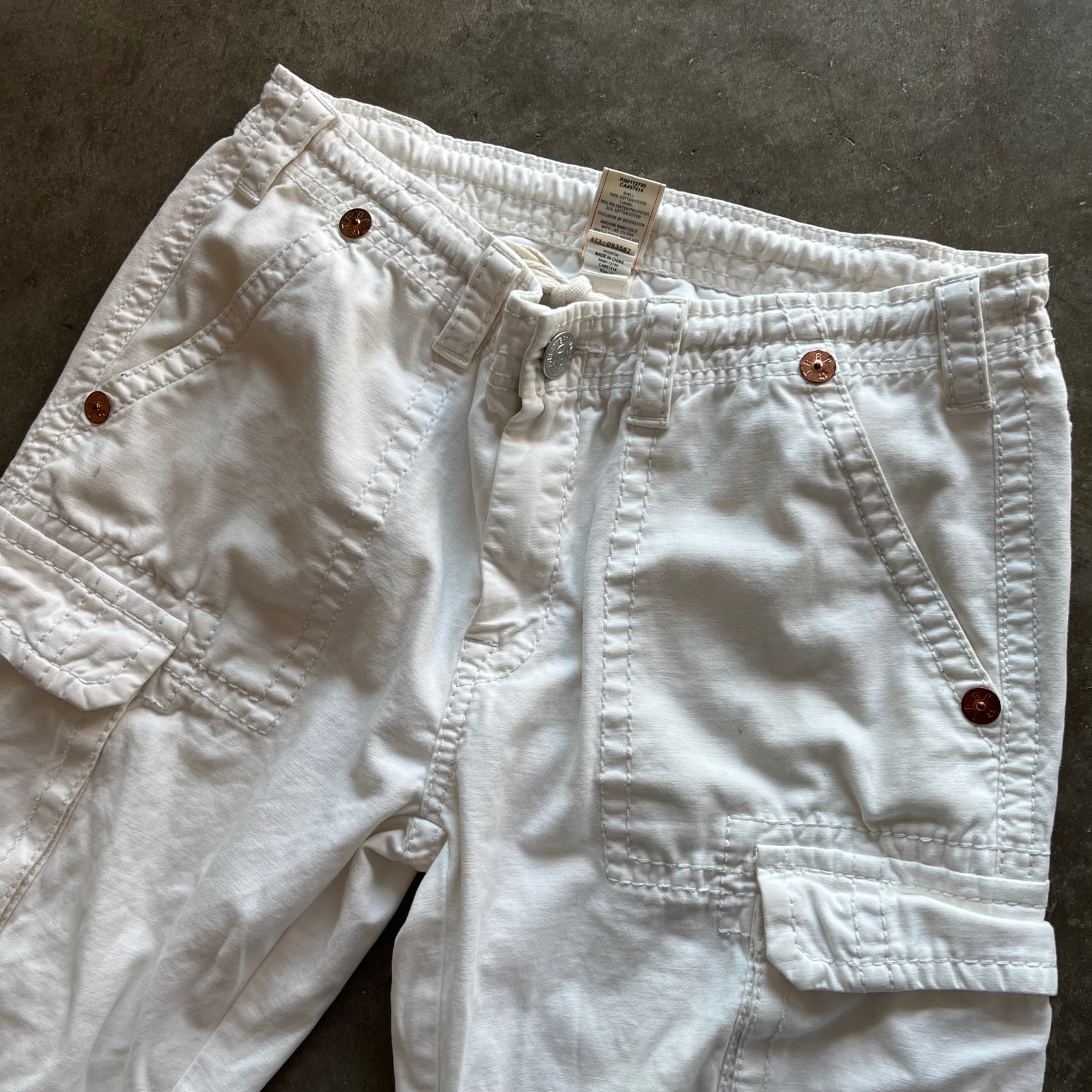 34x34 White True Religion Cargo Pants