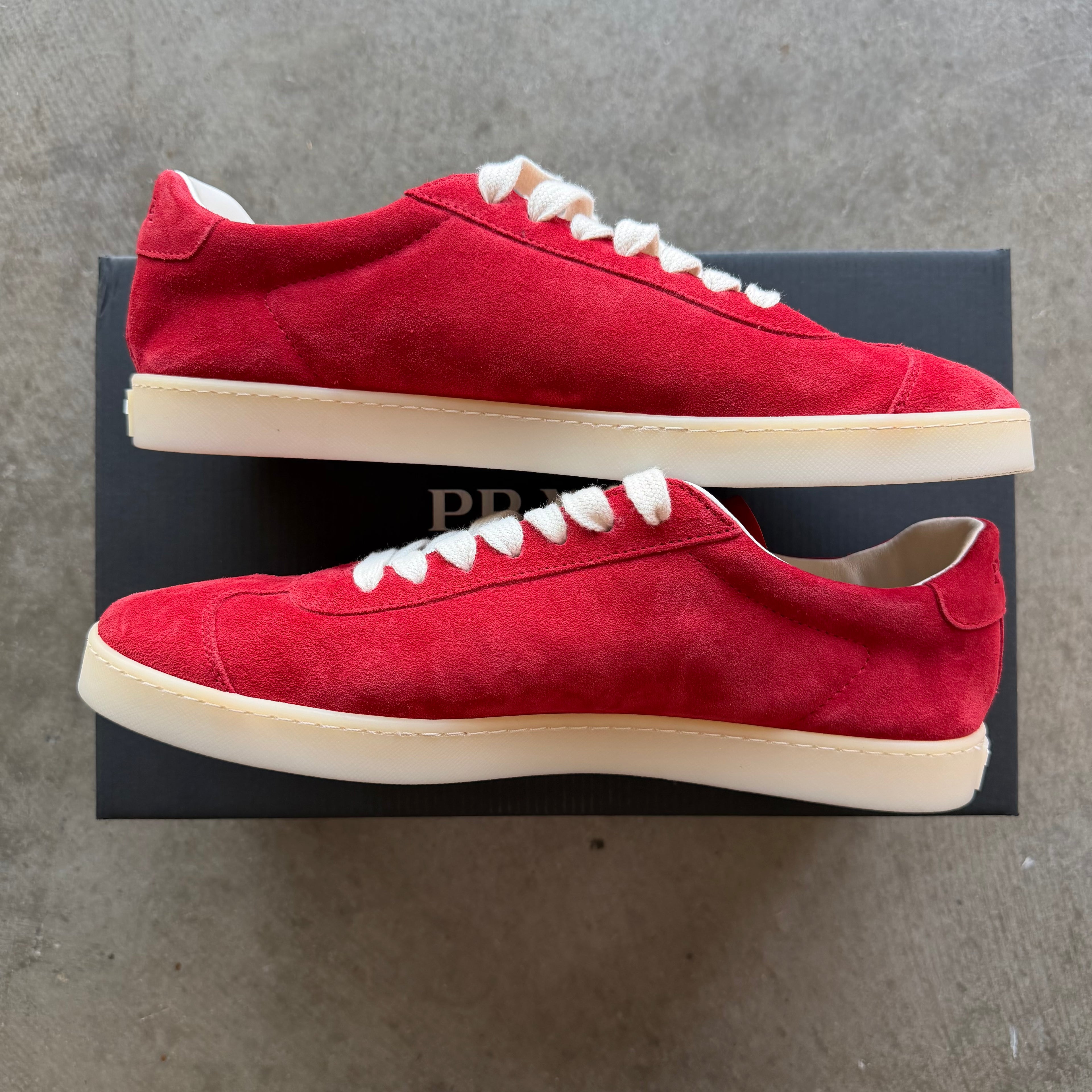 11 Prada Lane Sneaker Red Suede