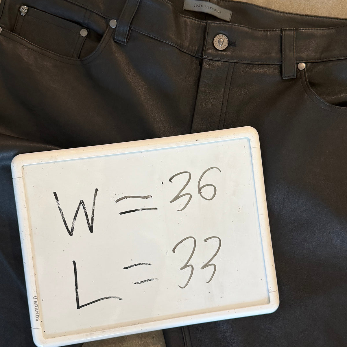 36x33 John Varvatos Rocker Leather Pants