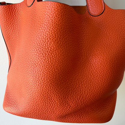 Hermes Taurillon Clemence Picotin Lock 25 Orange