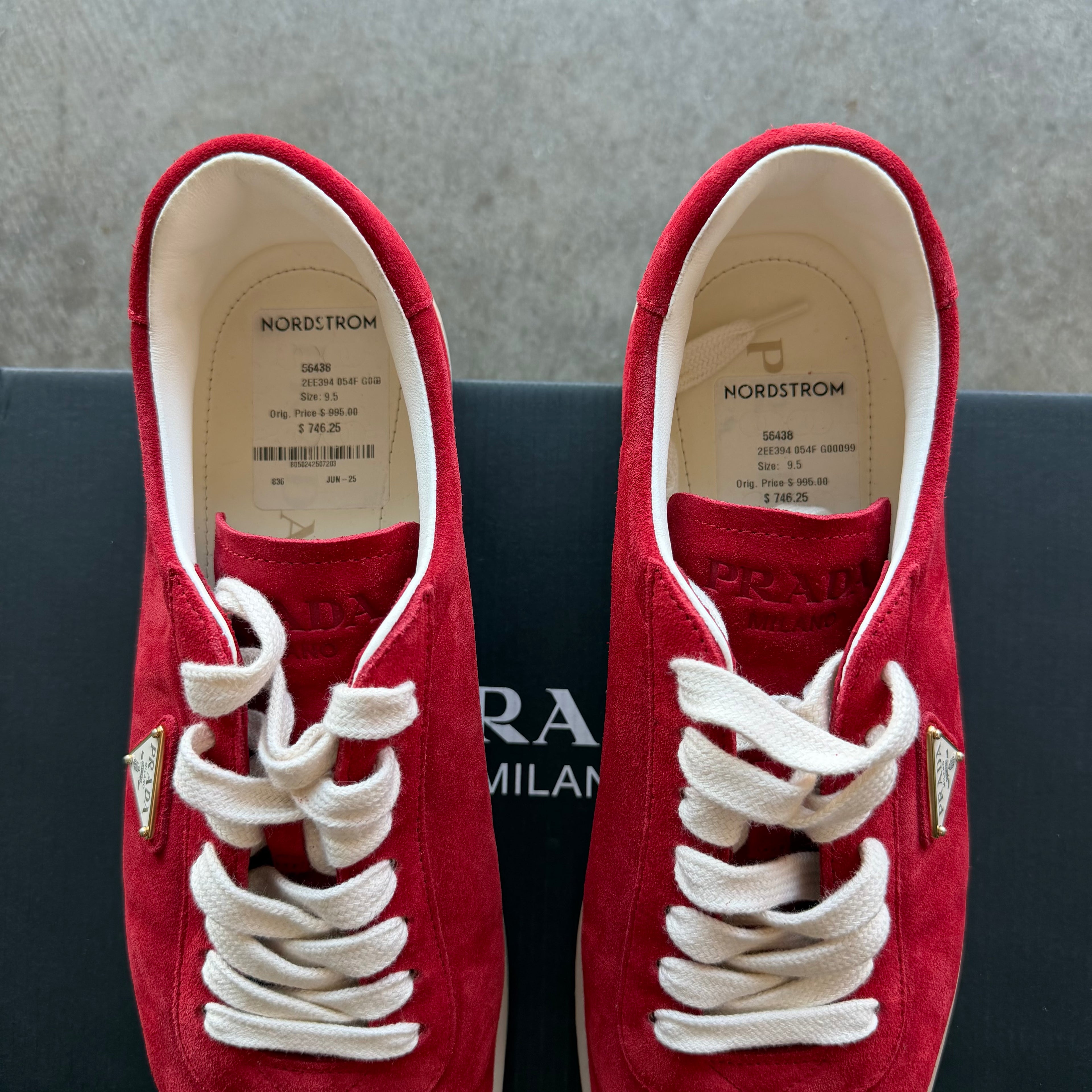 11 Prada Lane Sneaker Red Suede