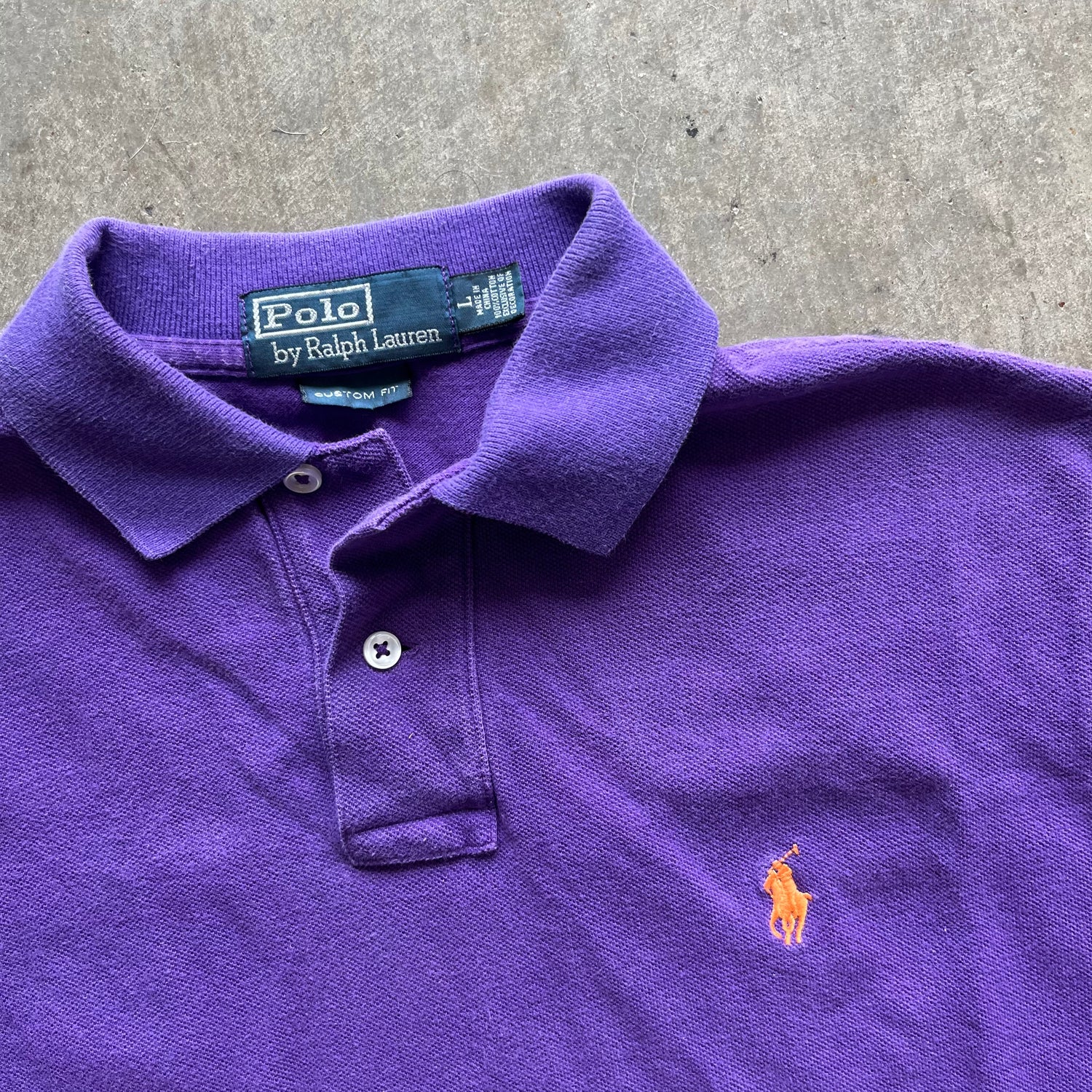 L Purple/Orange Polo