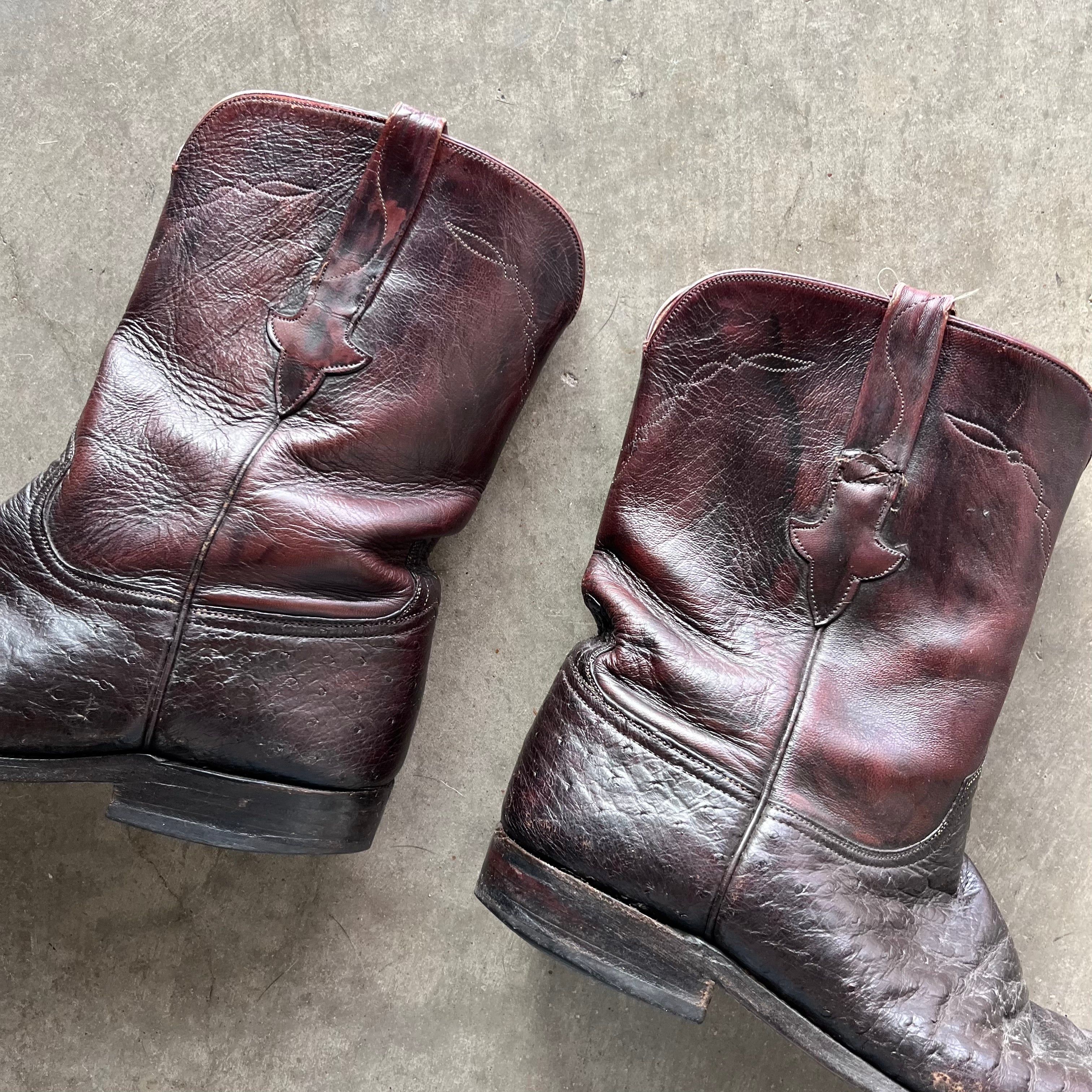 11 Used Smooth Ostrich Lucchese Short Boots