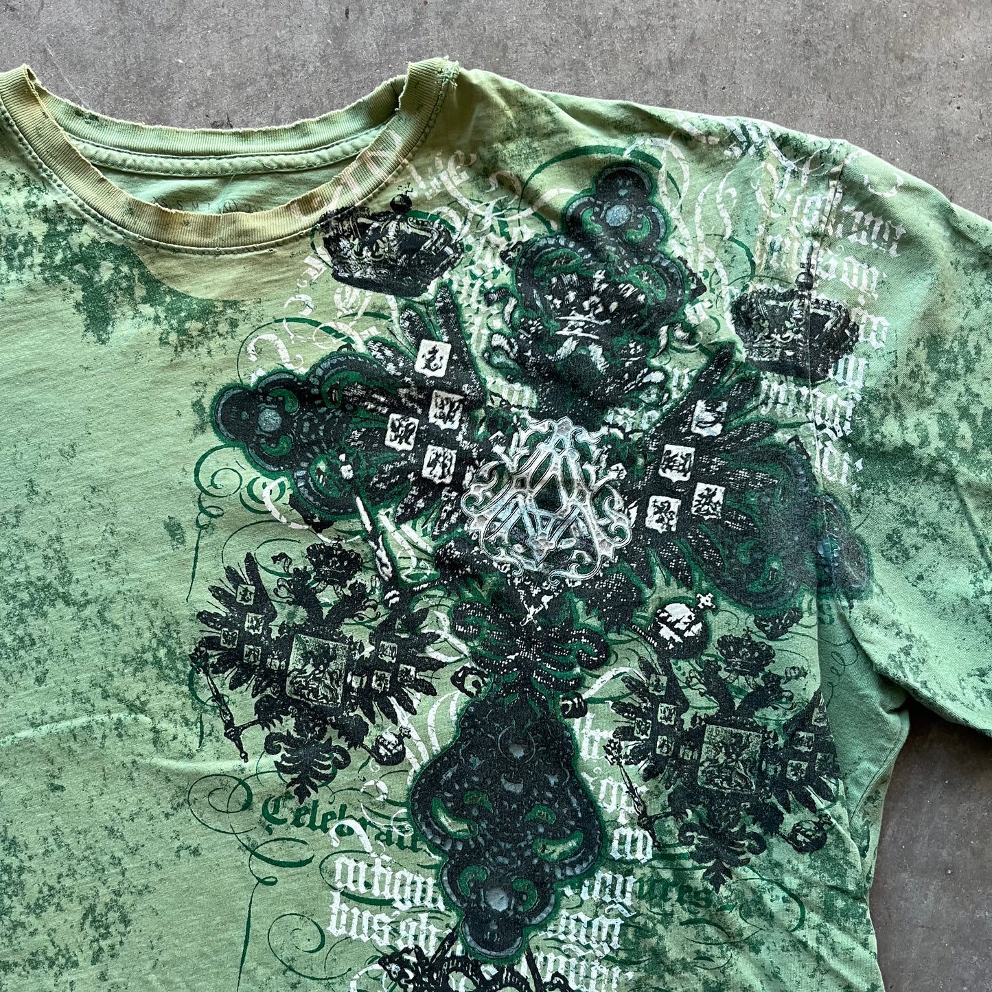 XL Y2K Green Affliction Tee