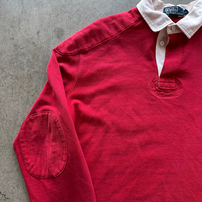 L 00s Red Rugby Polo