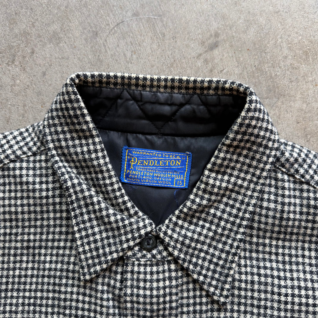 L 80s Houndstooth Pendleton Button Up