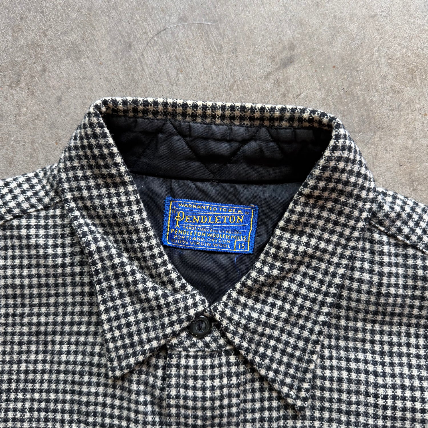 L 80s Houndstooth Pendleton Button Up