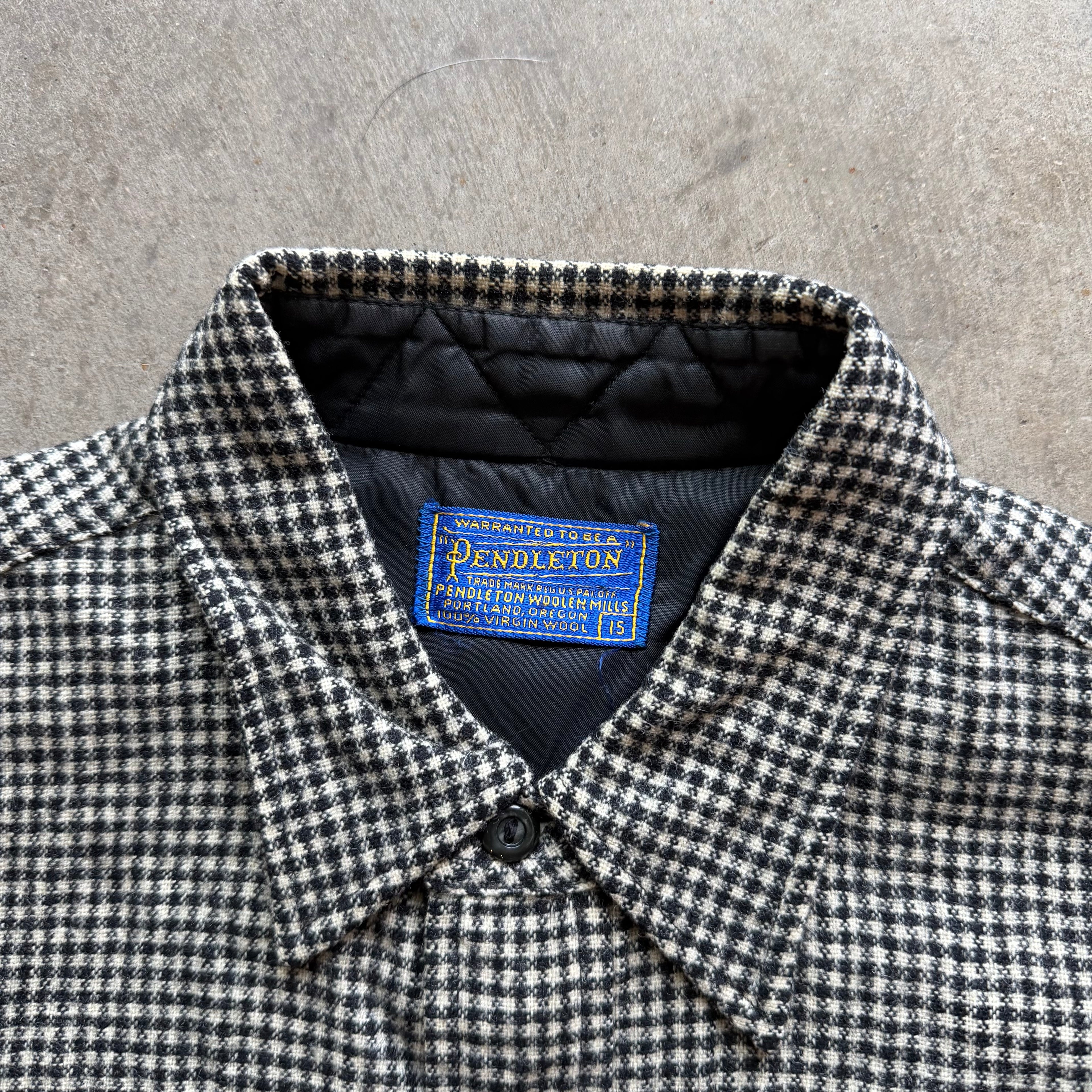 L 80s Houndstooth Pendleton Button Up