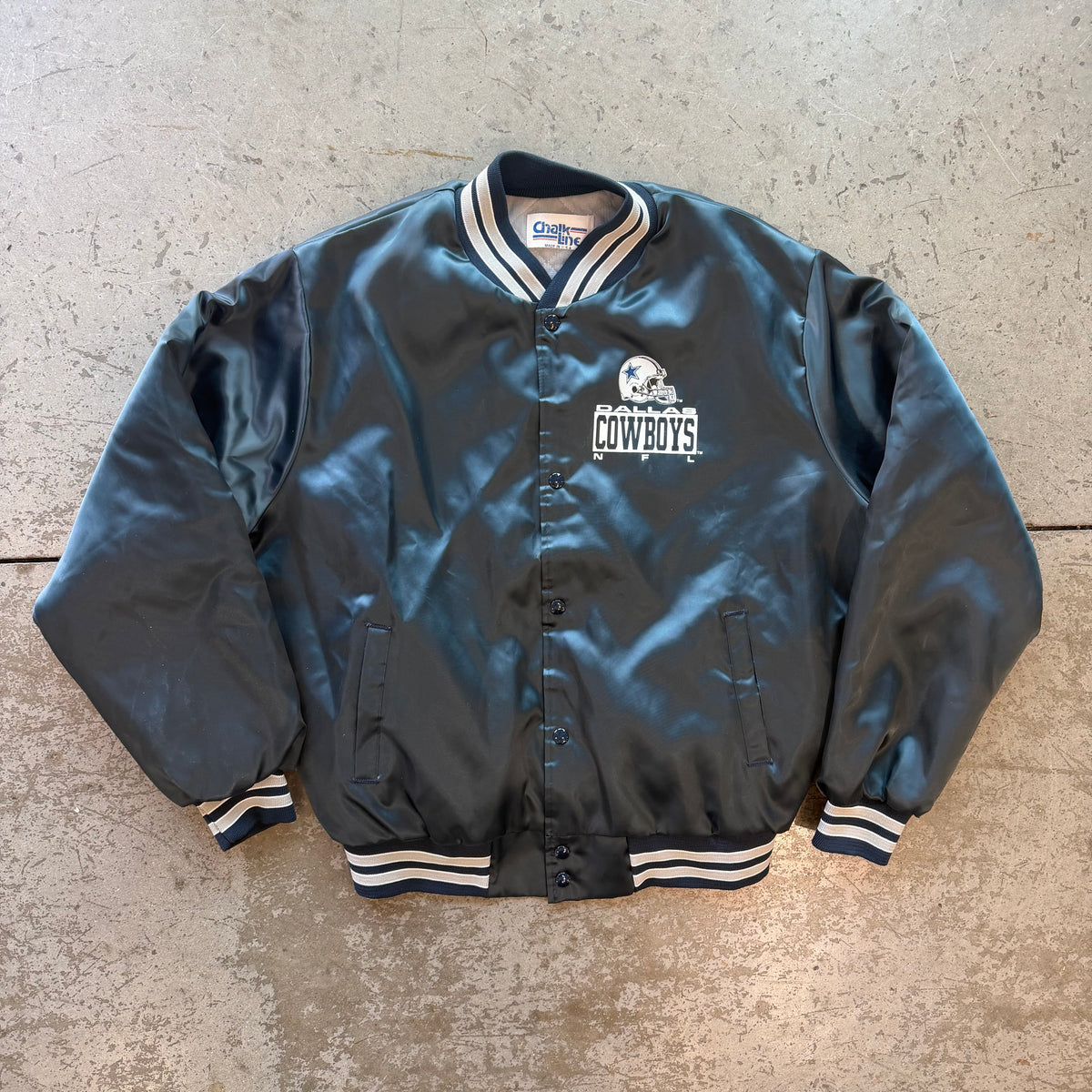 XL 90s Dallas Cowboys Chalk Line Bomber