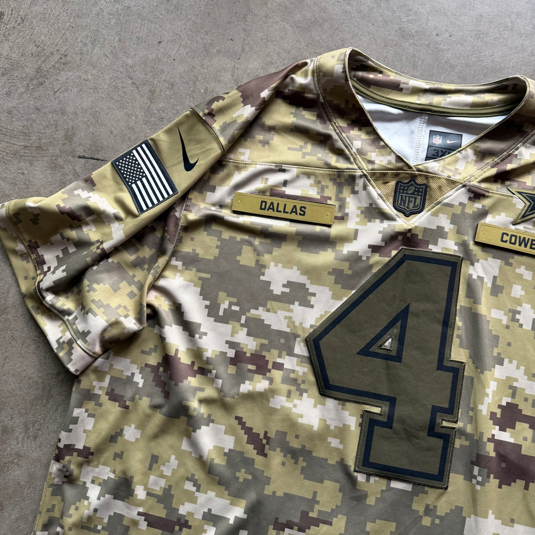 XXXL Salute to Service Cowboys Dak Jersey