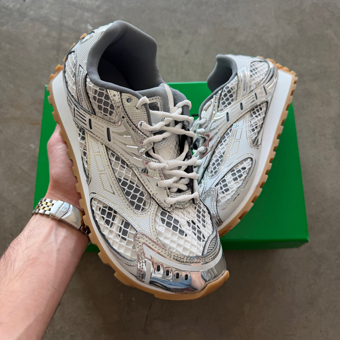 10 Bottega Veneta Orbit Sneaker White/Silver