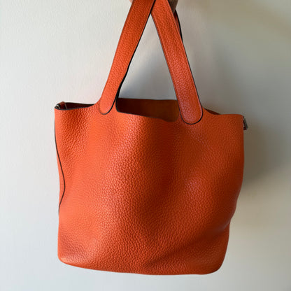 Hermes Taurillon Clemence Picotin Lock 25 Orange