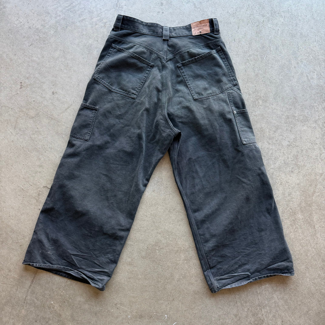 34x28 Balenciaga Ripped Off Baggy Jeans Black