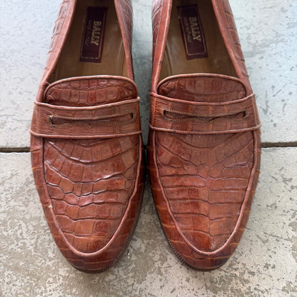 10.5 Used Vintage Bally Croc Loafers