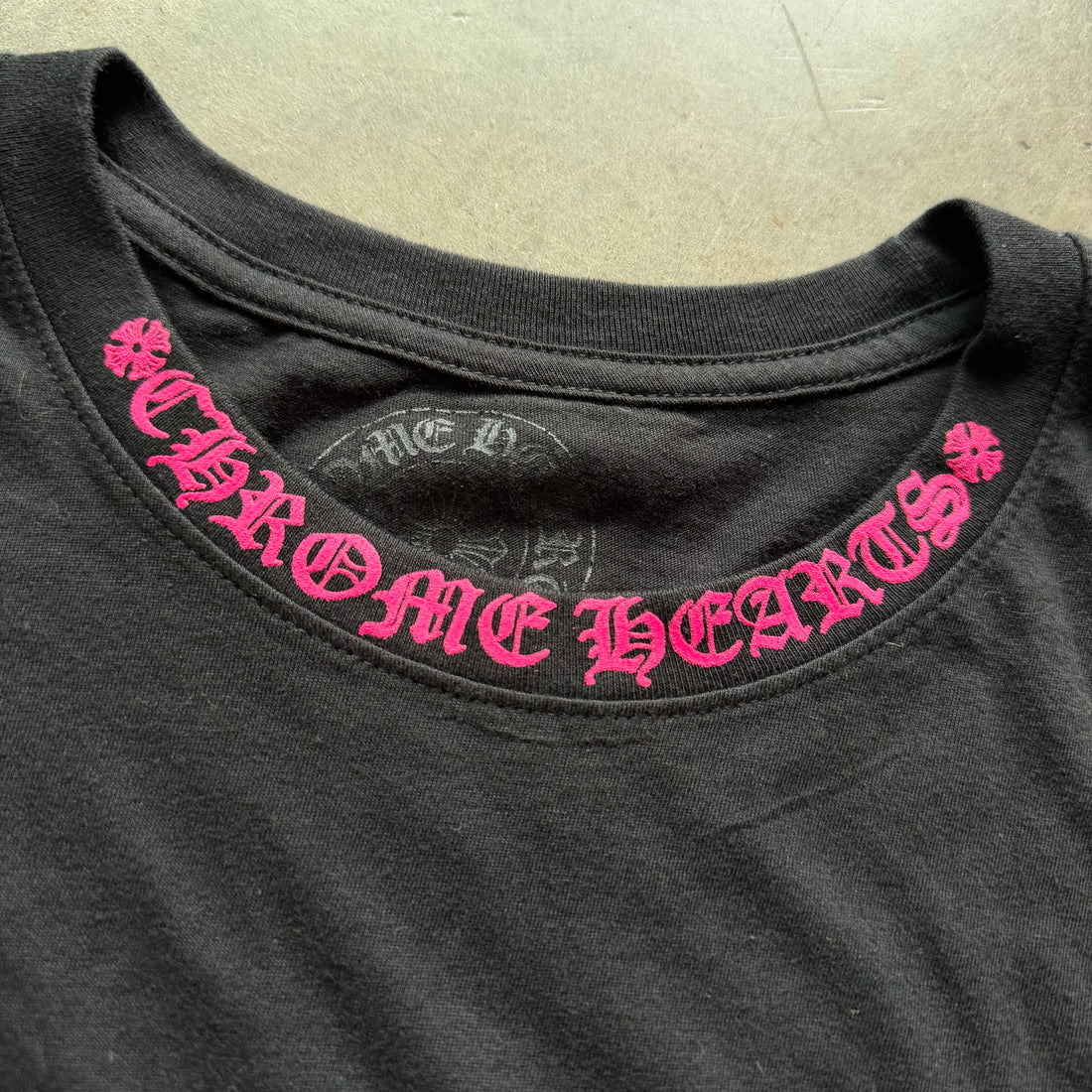 XXL Chrome Hearts Pink Neck Logo Longsleeve