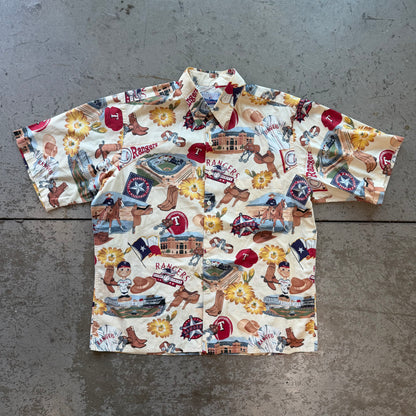 L 90s Texas Rangers Hawaiian Shirt