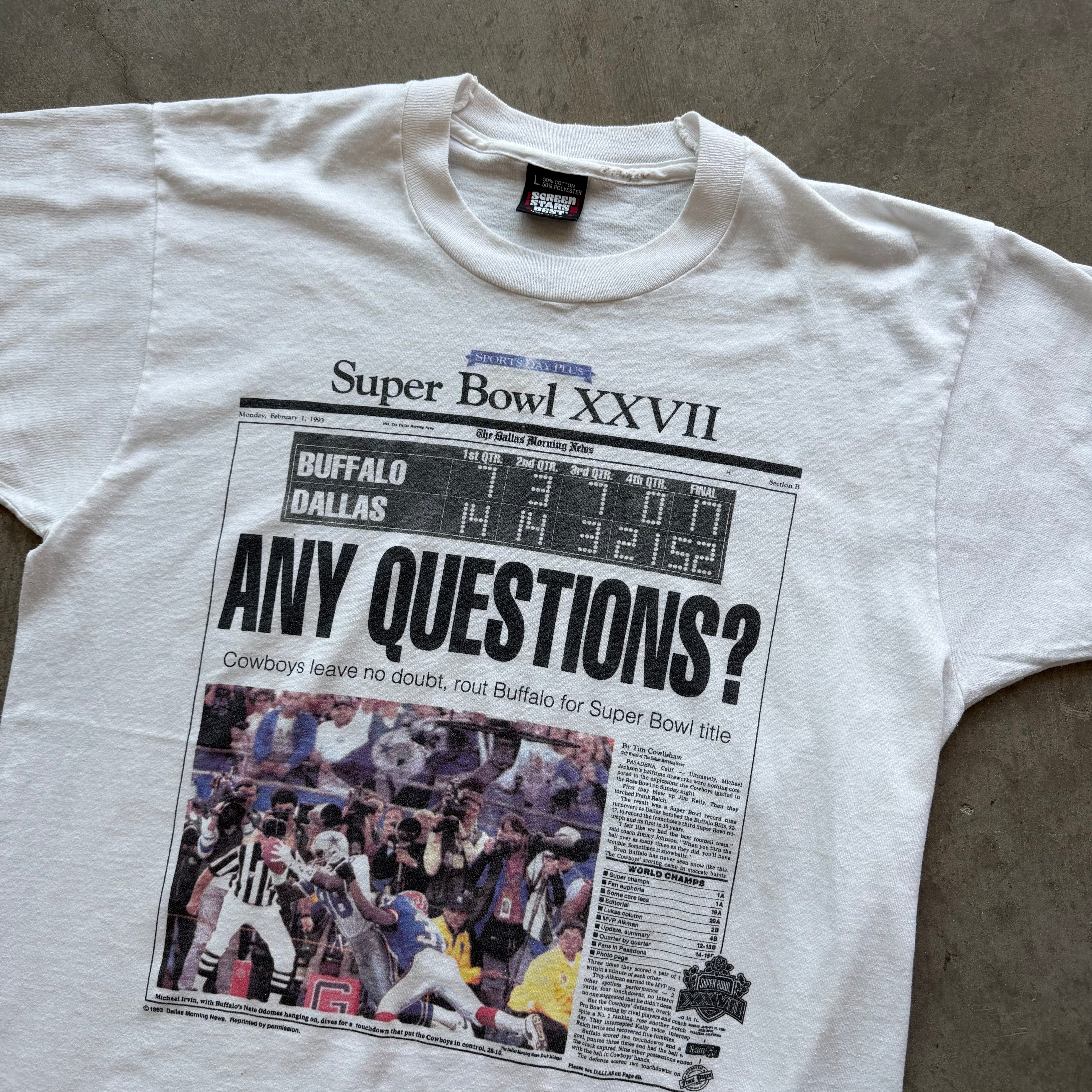 L 93 Cowboys Newspaper Tee