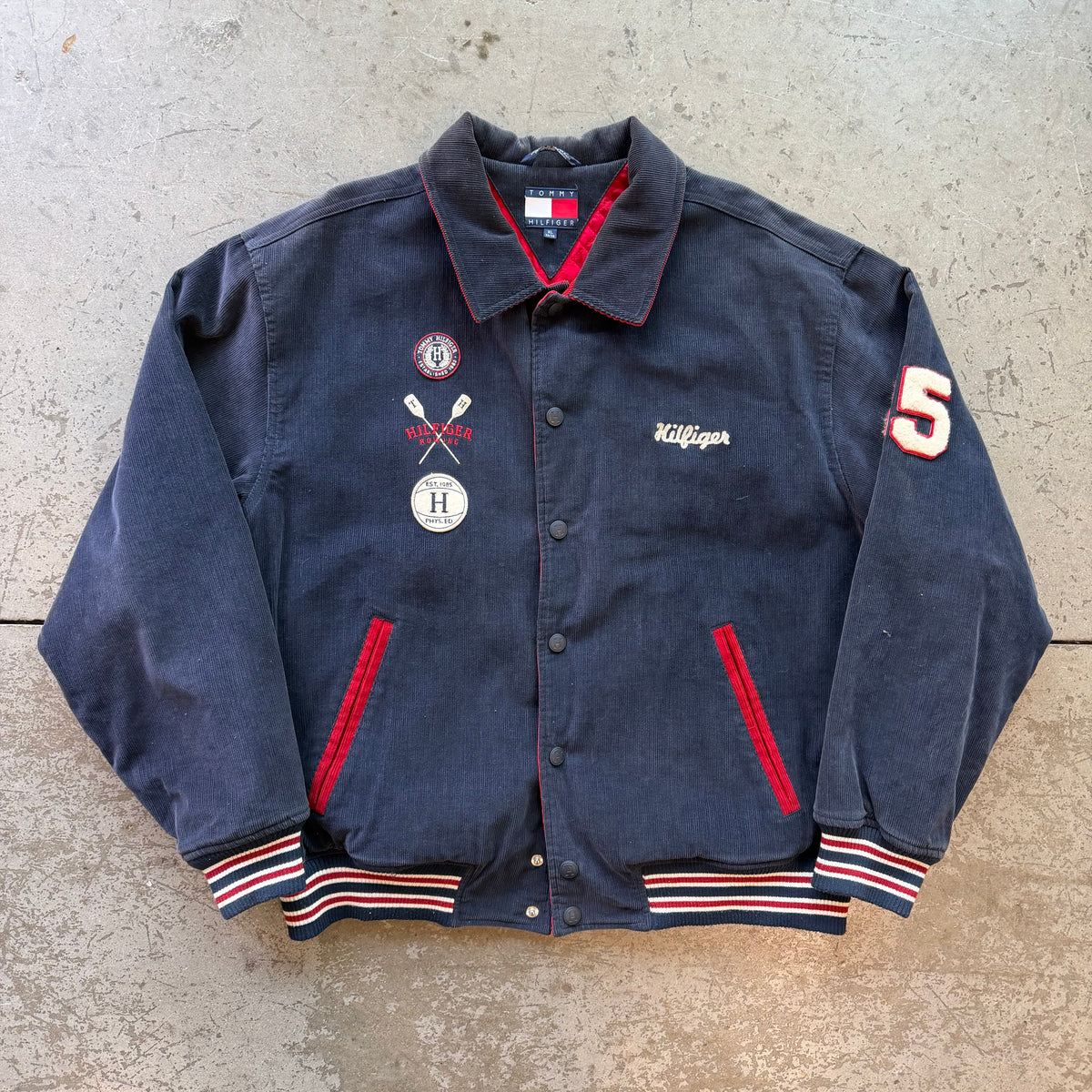 XL 00s Corduroy Tommy Hilfiger Varsity Jacket