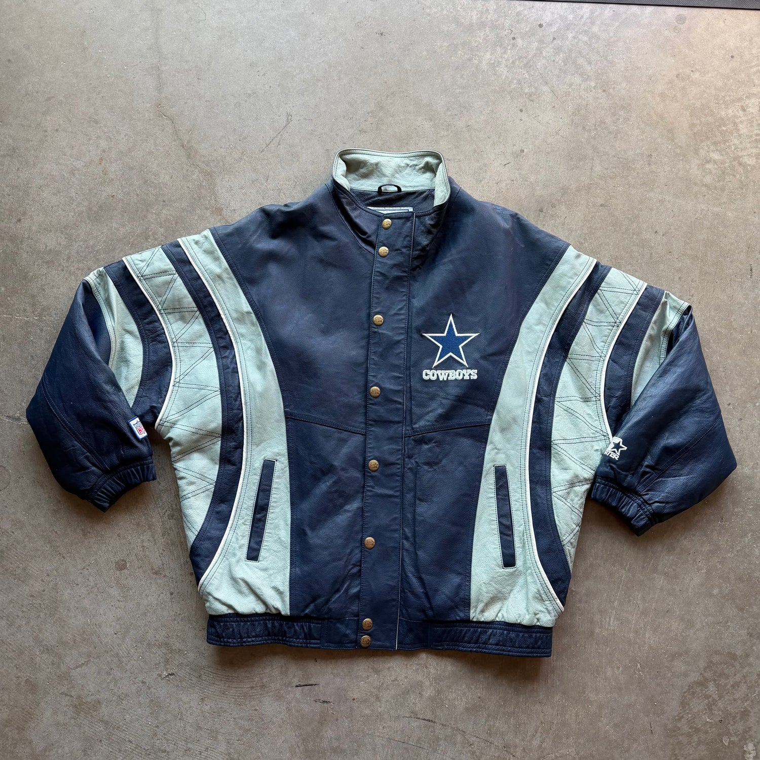 XL 90s Leather Dallas Cowboys Jacket