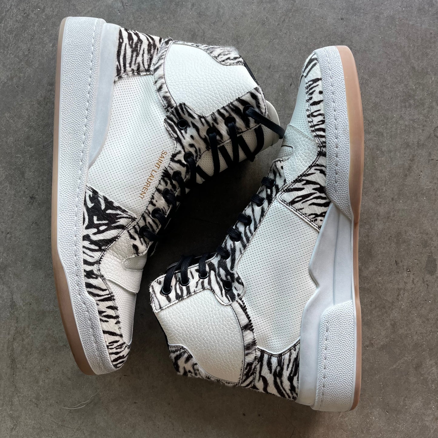 46eu Used Saint Laurent SL24 High Zebra Print