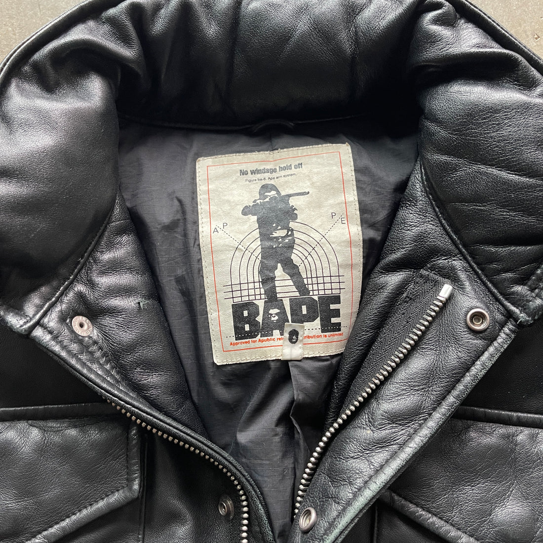 L 00s Bape Leather Jacket