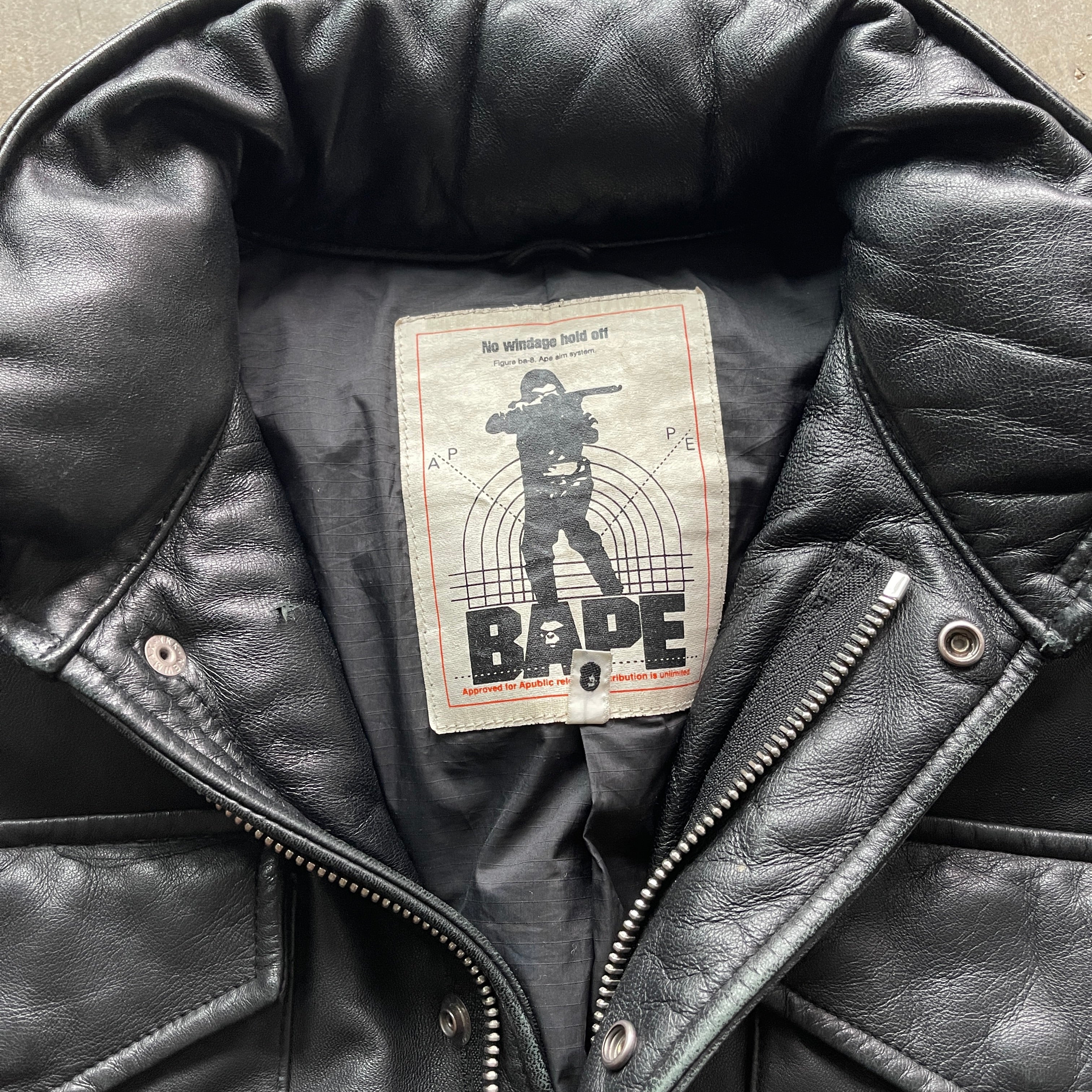 L 00s Bape Leather Jacket