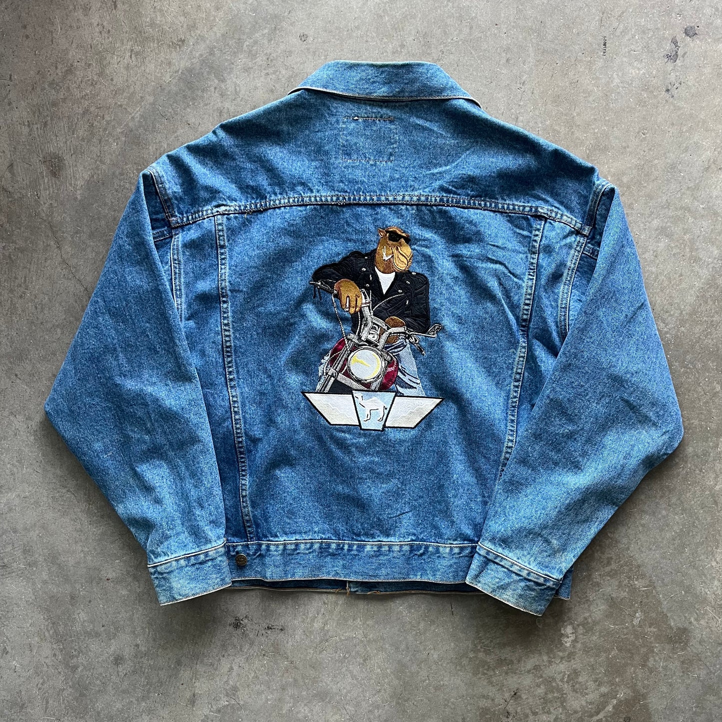 L 90s Camel Denim Jacket