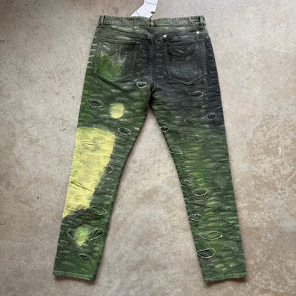 37x34 Givenchy Slim Fit Tapered Distressed Tie Dye Jeans