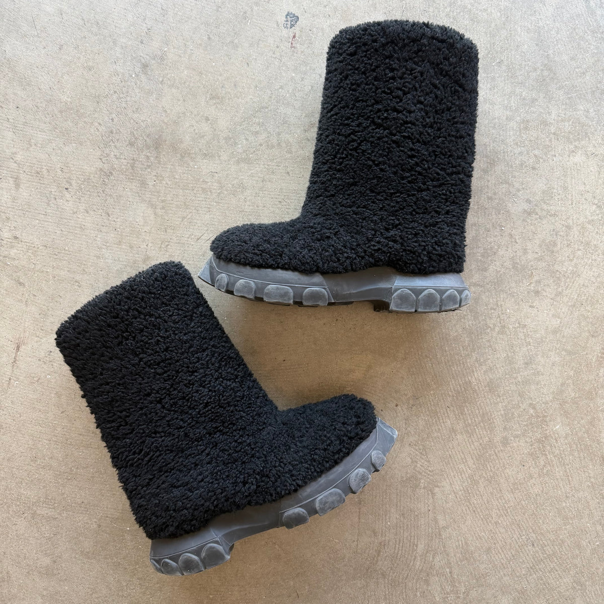 10 Rick Owens Shearling Lunar Tractor Boots
