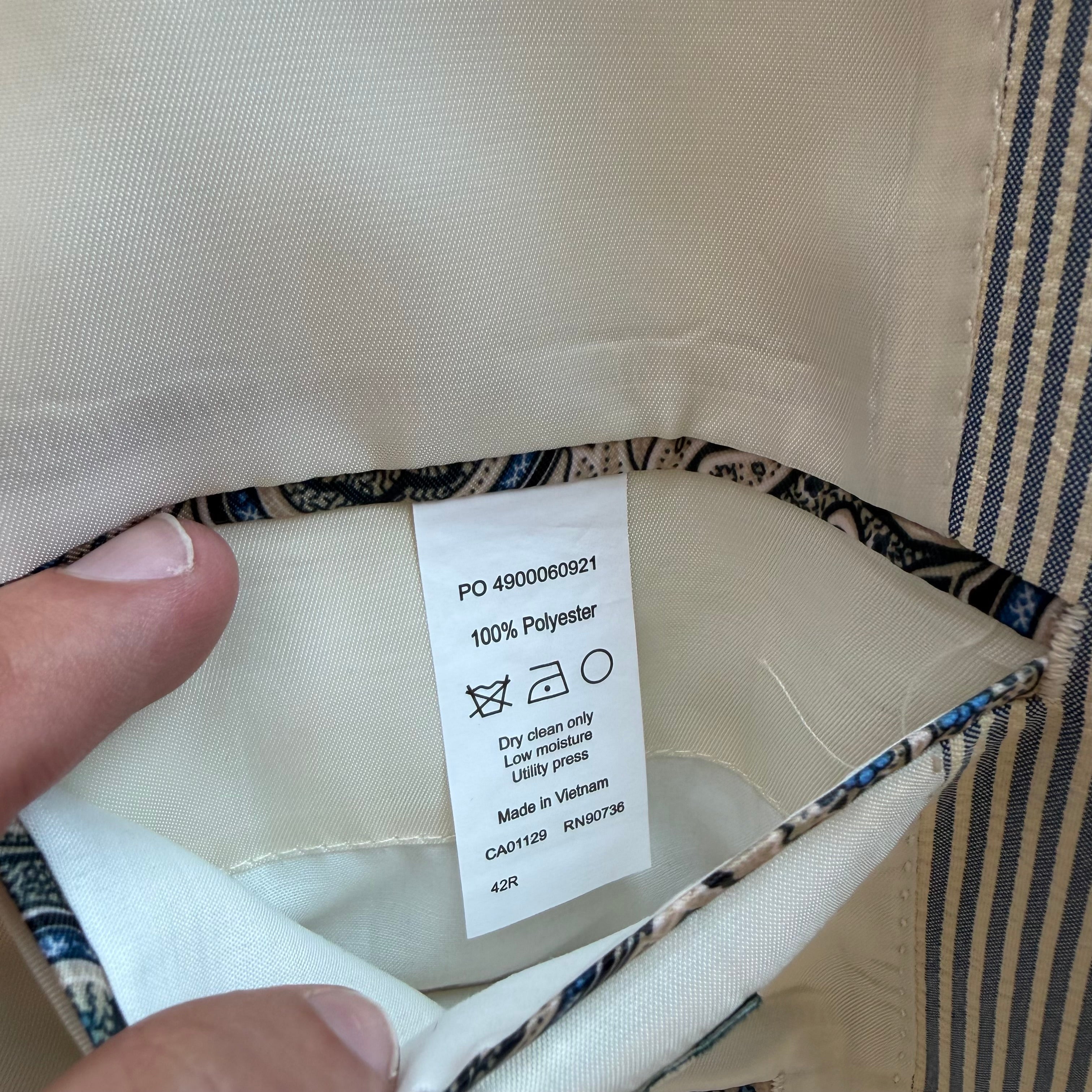 42R Lauren Ralph Lauren Blue/White Pinstripe Suit Jacket