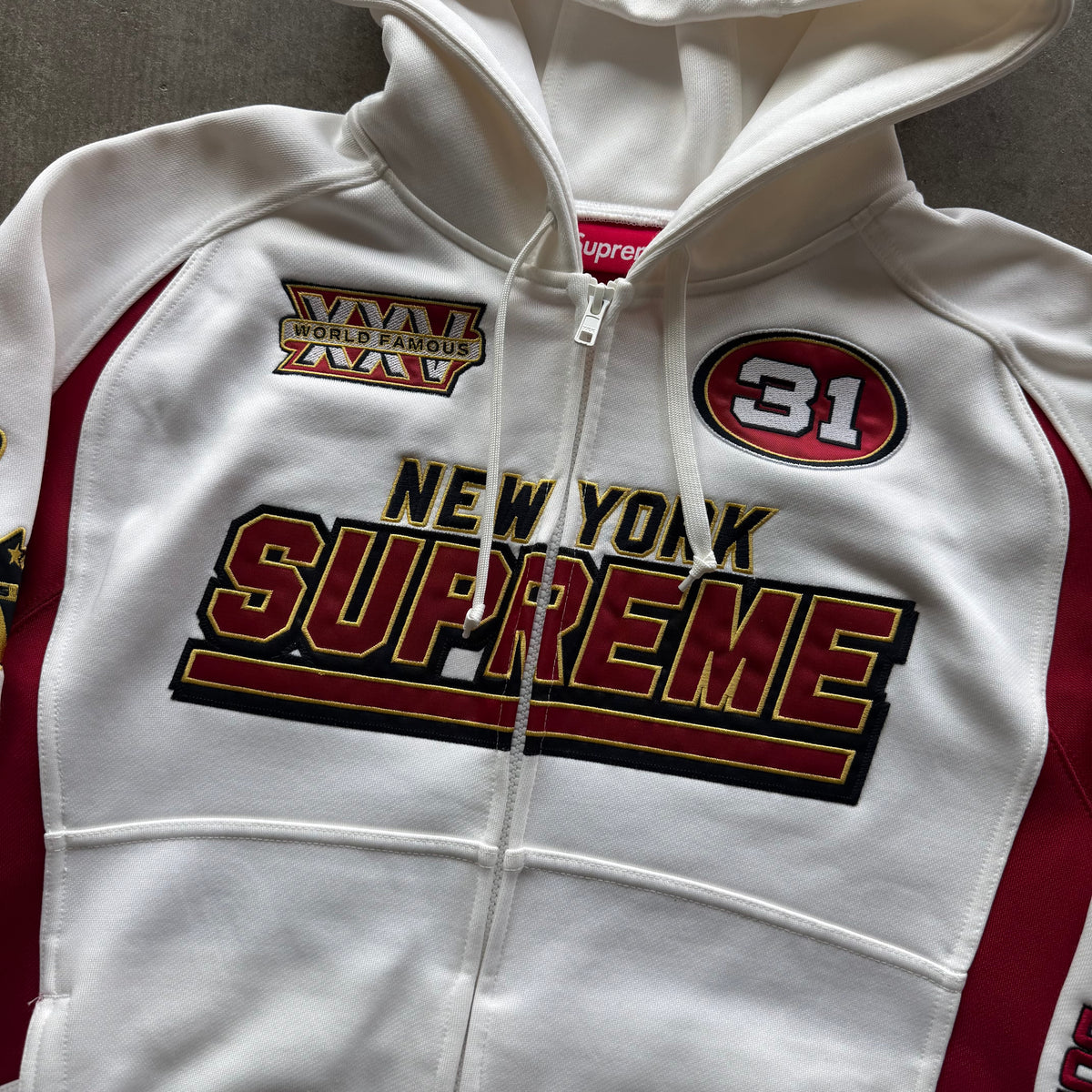 M Supreme Football Zipup Red White