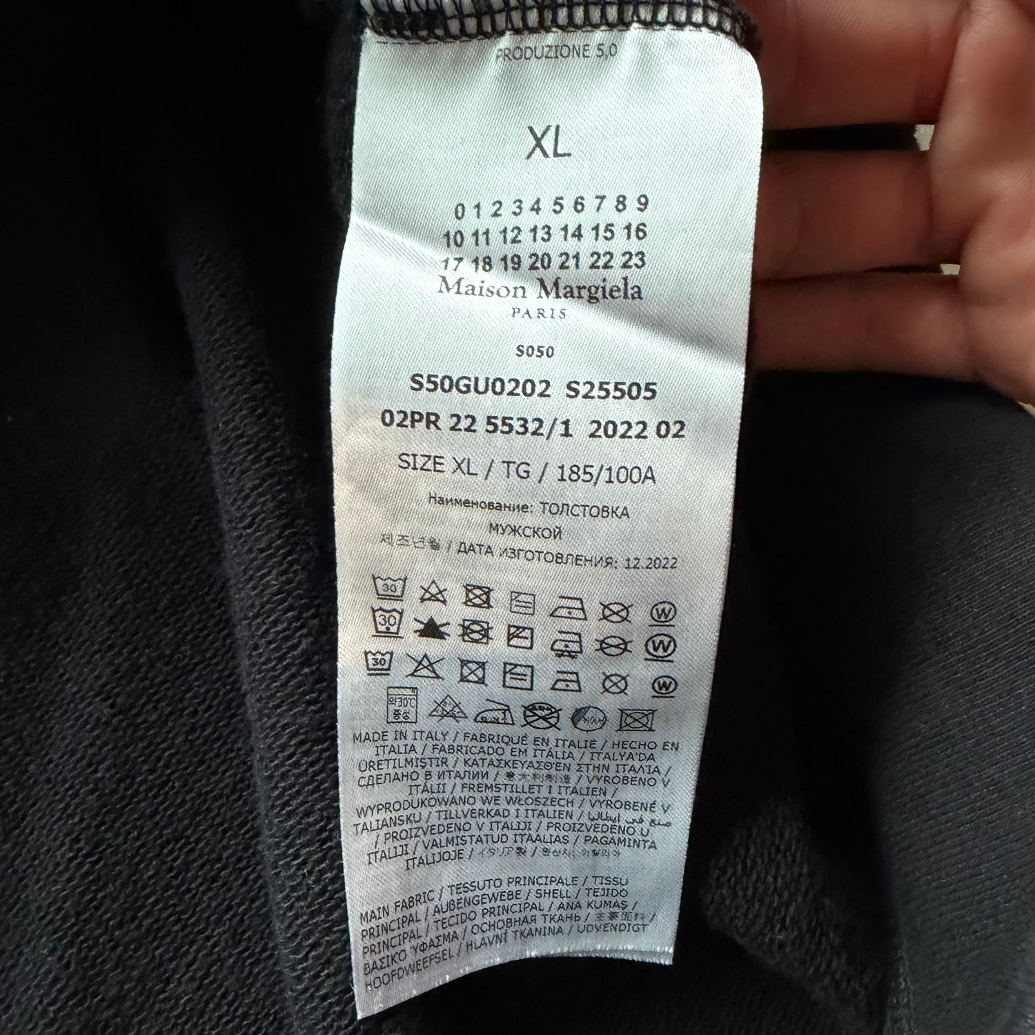 XL Maison Margiela Numbers Logo Hoodie