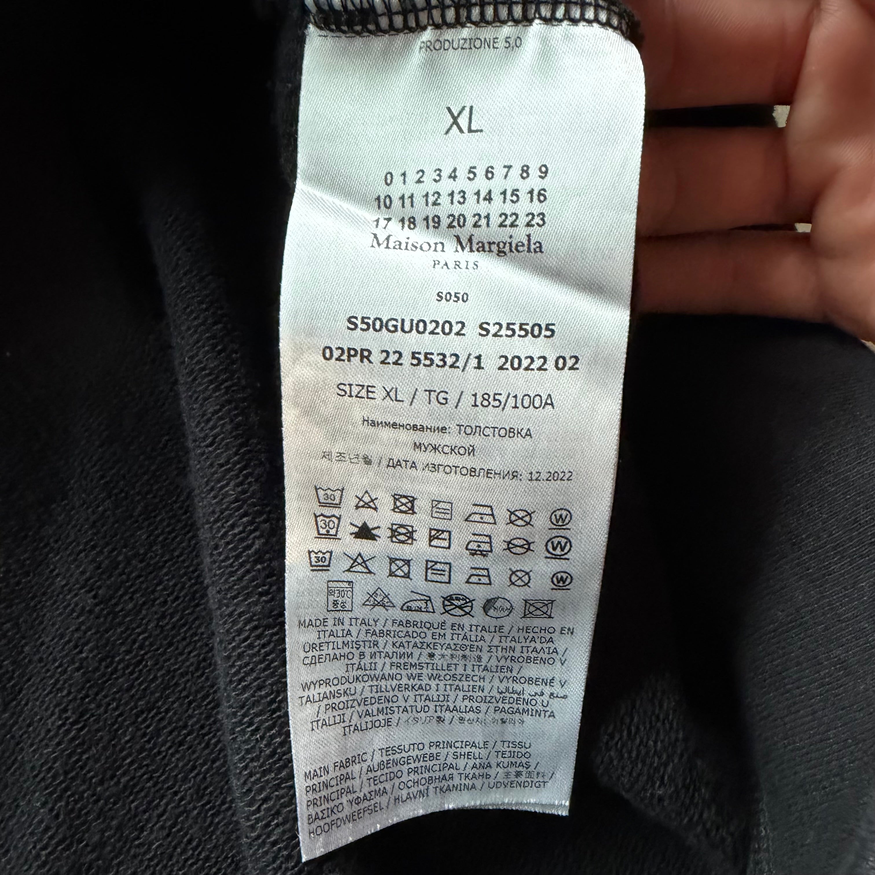 XL Maison Margiela Numbers Logo Hoodie