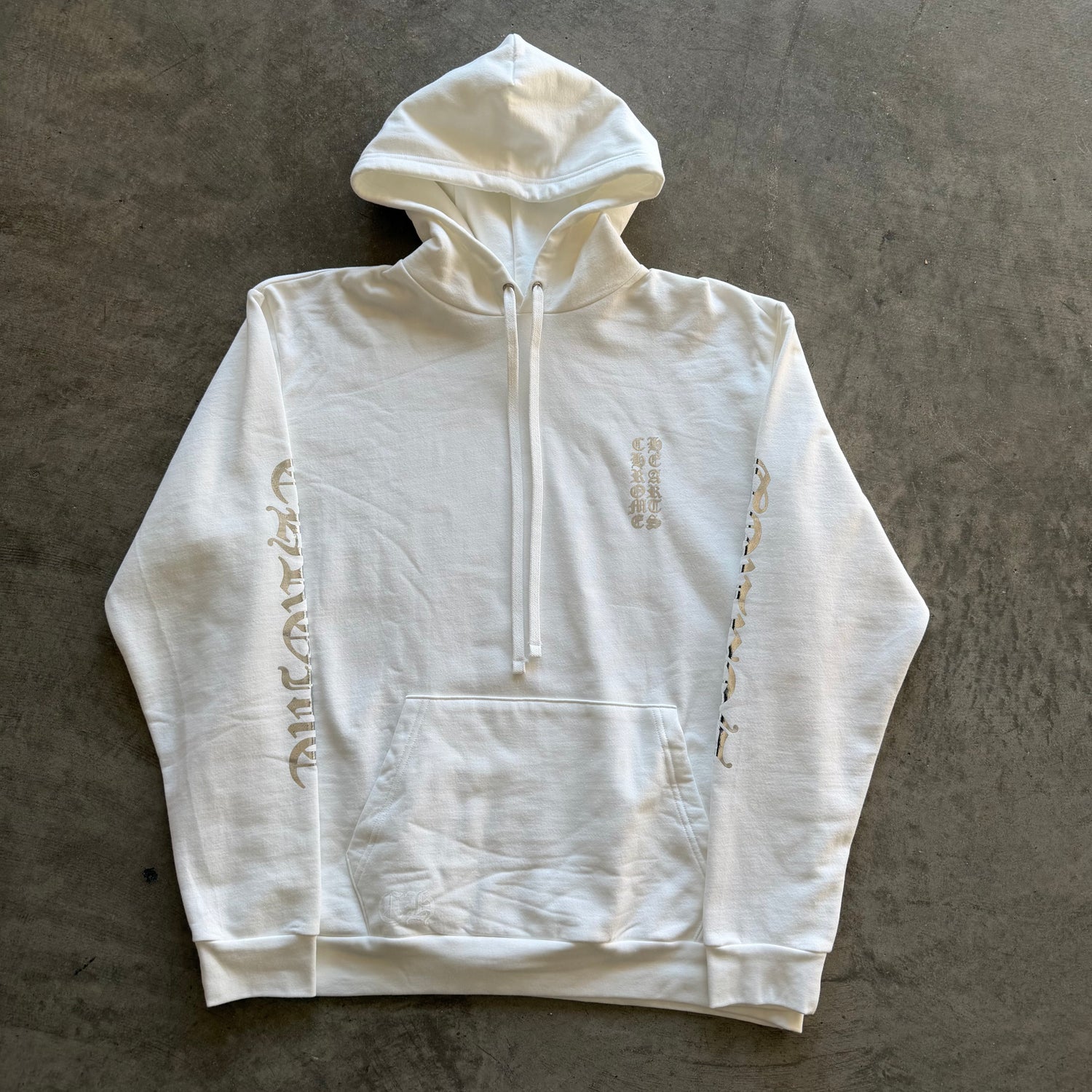 XL Chrome Hearts Silver Foil Logo Hoodie White