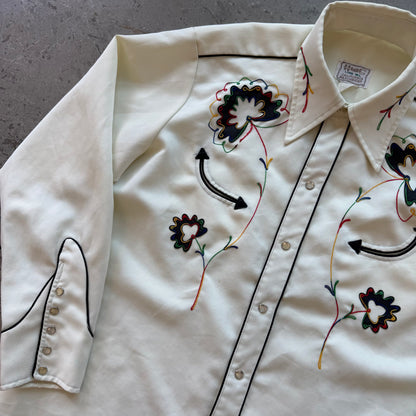 XL 80s H bar C Embroidered Pearl Snap