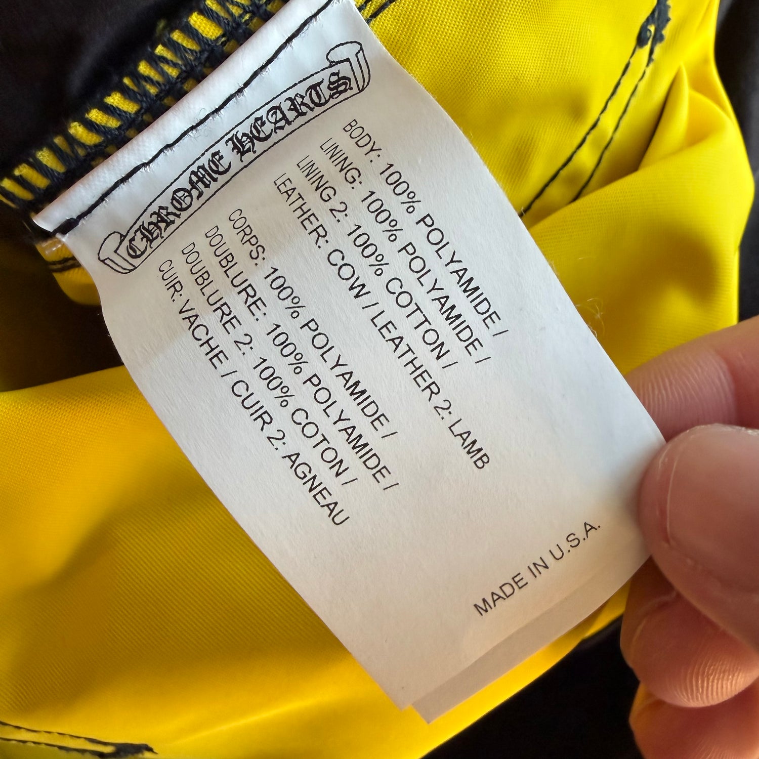 36x29 Chrome Hearts Leather Nylon Double Knees Navy