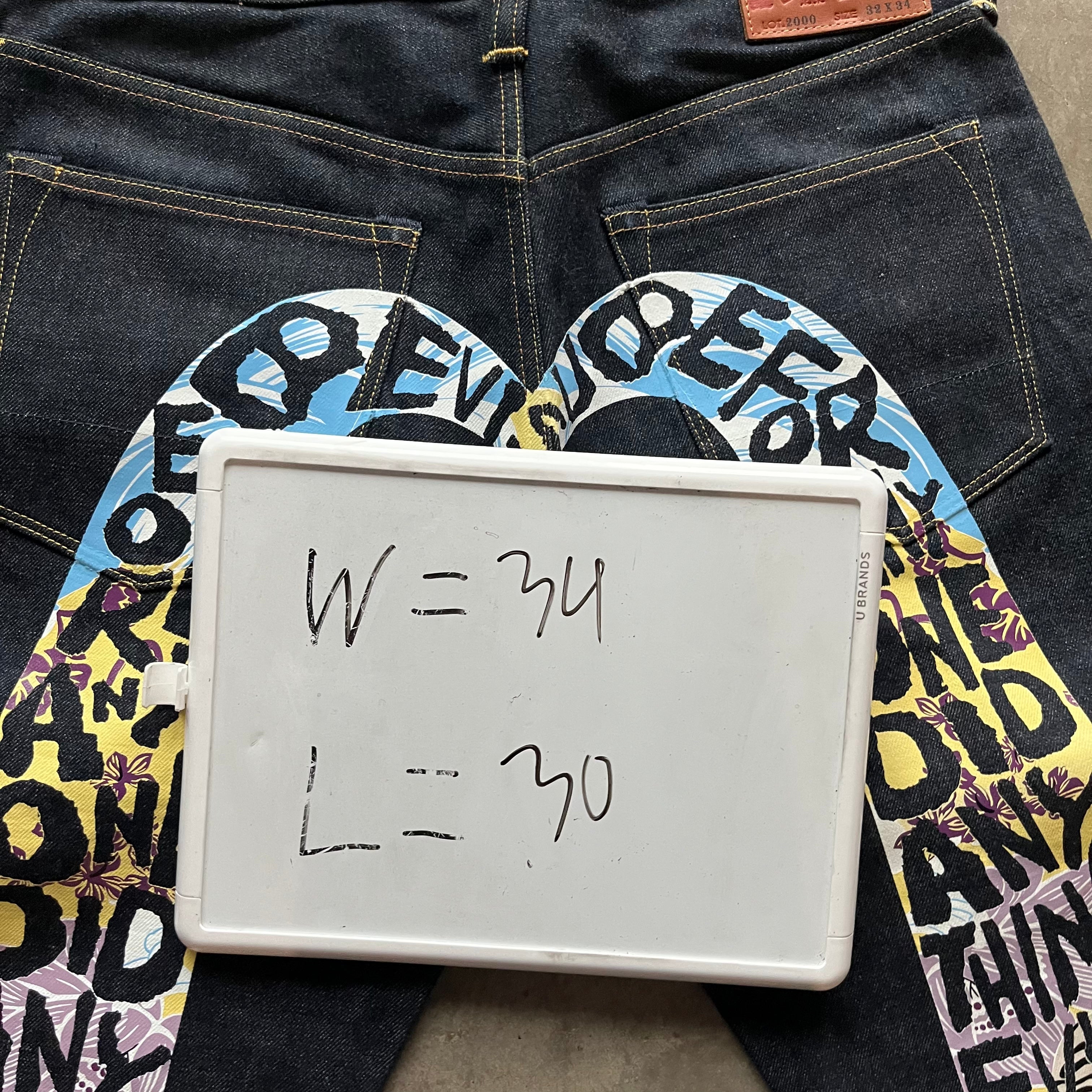 34x30 00s Evisu Rainbow Spellout Jeans