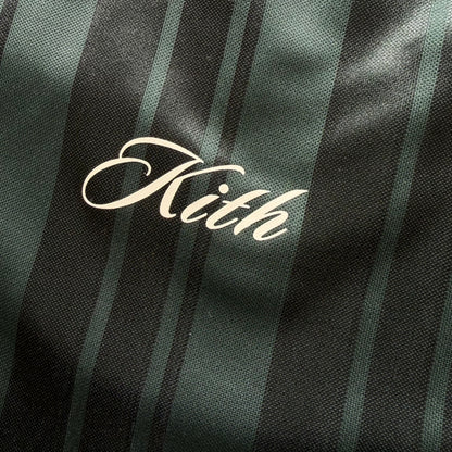 M Kith Pinstripe Tricot L/S Tap in Polo Green