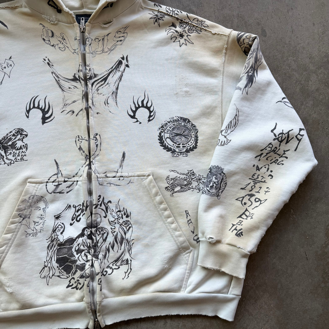 S Balenciaga Tattoo Full Zip