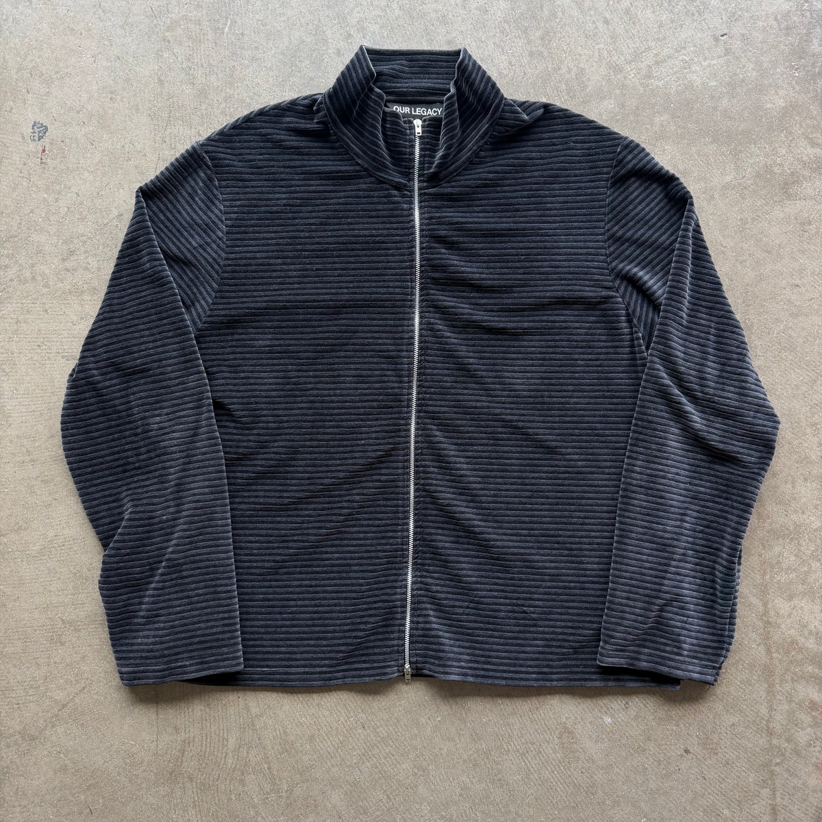L Our Legacy Velvet Zipup Black