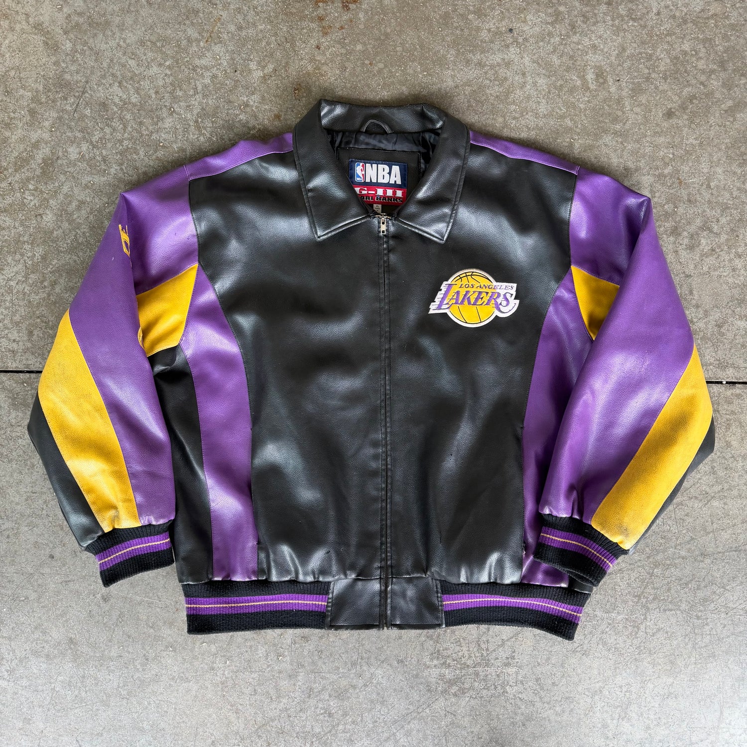 XL 90s Los Angeles Lakers Leather Jacket